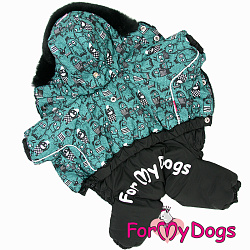 FOR MY DOG Комбинезон черно/зеленый для мальчиков (10) FW1100-2021 M*** 