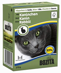 "BOZITA" тетра пак консервы для кошек 370 г (соус с кроликом) 4932/4332