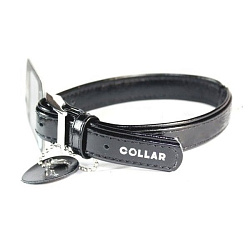 Ошейник "Collar Glamour" без украшений (ширина 20 мм, длина 30-39 см) черный 32931