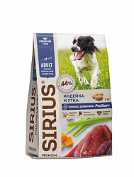 Sirius Сухой корм для собак средних пород, индейка/утка/овощи 2 кг