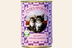 Ем без проблем консервы для котят Мясное ассорти ж/б 20*410 г