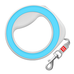 Поводок-рулетка для собак WAUDOG R-leash, круглая, XS-M, до 40 кг, 2,9 м, светоотражающая лента голу