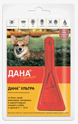 Дана Ультра капли от клещей и блох для собак 5-10 кг 1 пипетка, Апиценна