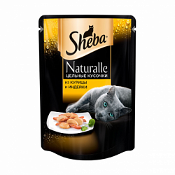 Sheba (Шеба) Naturalle влажный корм для кошек курица/индейка 80 г пауч