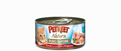 Petreet Natura консервы для взрослых кошек кусочки тунец/сурими со вкусом лобстера в рыбном супе 70г А53161