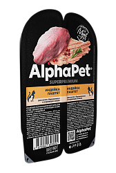 AlphaPet (АльфаПет) влажный корм для котят и беременных кошек индейка паштет 80 г