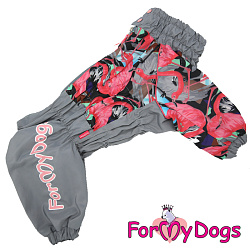 Дождевик "Фламинго" серо/розовый дев. (D1) 473/3SS-2020 F FOR MY DOG