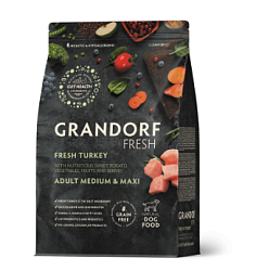 Grandorf (Грандорф) Fresh Свежее мясо индейки с бататом для собак средних и крупных пород 10 кг