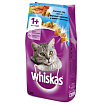 WHISKAS® (Вискас) сухой корм для кошек от 1 года подушечки с паштетом обед с лососем 1,9 кг