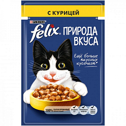 FELIX Природа Вкуса влажный корм для взрослых кошек курица 85 г 12493512