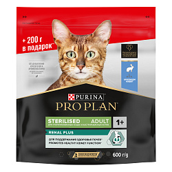 PRO PLAN (Про План) Sterilised RENAL PLUS для взрослых стерилизованных кошек с кроликом, 400+200г