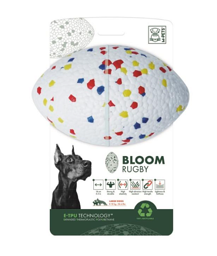 Игрушка для собак мяч Рэгби Блум разноцветный, 14 см,MPets
