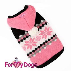 FOR MY DOG Куртка вязаная черно/розовая (8-10) FW658-2018