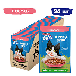 FELIX (Феликс) Природа Вкуса влажный корм для взрослых кошек лосось 75 г 