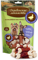 Деревенские лакомства Кальциевая косточка с уткой  д/мини-пород 55 г 