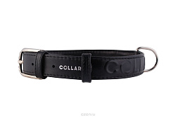 Ошейник "Collar Glamour" без украшений (ширина 35 мм, длина 50-62 см) черный 33221