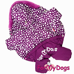 FOR MY DOG Комбинезон фиолетовый "Сердечки" для девочек (18) FW1101-2021 F***** 