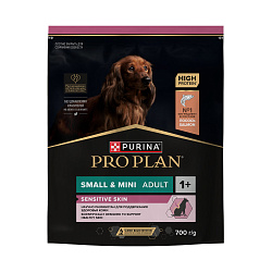 PRO PLAN (Про План) SENSITIVE SKIN сухой корм для взрослых собак мелких пород с лососем, 700 г