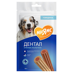 Мнямс DENTAL лакомство для собак "Зубные палочки" с говядиной 100 г