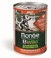 Monge Dog BWild GRAIN FREE консервы для взрослых собак беззер. индейка/тыква/кабачки 400г 70012645
