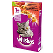 WHISKAS® (Вискас) сухой корм для кошек от 1 года подушечки с паштетом говядина 350 г