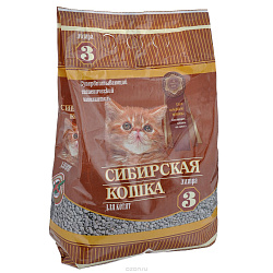 Наполнитель Сибирская кошка супервпитывающий для котят впитывающий 3 л 24223