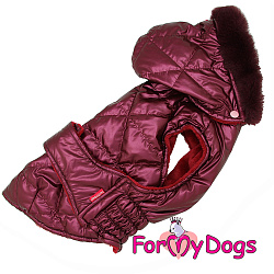 FOR MY DOG Попона бордовая металлик  (14) FW955-2020