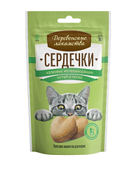 Деревенские лакомства для кошек Сердечки здоровье мочевыводящих путей и почек, 30г