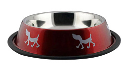 Миска метал. №0 0,3 л на резинке цветная "собака" DOGMAN