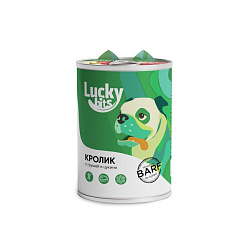Lucky bits (Лаки Битс) влажный корм для собак с 6 месяцев с кроликом, грушей и цукини, 400 г