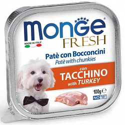 Monge Dog Fresh Влажный корм для собак нежный паштет из индейки 100 г