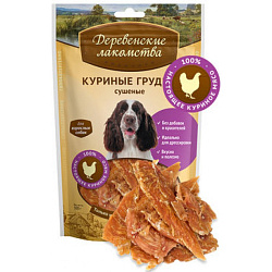 Деревенские лакомства Куриные грудки сушеные для собак 100 г 79711137
