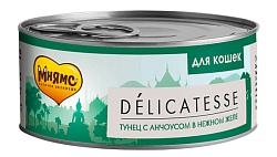 Мнямс delicatesse влажный корм для взрослых кошек тунец с анчоусами в нежном желе 70 г