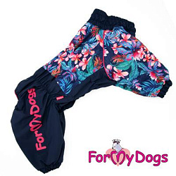 FOR MY DOGS Комбинезон фиолетовый/розовый"Цветы" для девочек р-р-B1