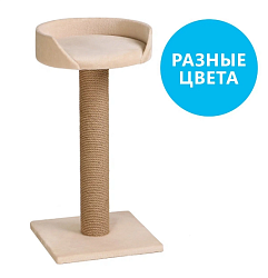 Когтеточка ДЕЛЬТА (лежанка с бортиком на столбике) джут 35х35х70 Ø10 PerseiLine КД-40