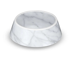Миска для животных TARHONG "Carrara Marble", белый мрамор, 19.7х6.4см/700мл (США)												