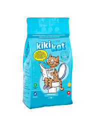 Наполнитель для кошачьего туалета "KikiKat" супер-белый комкующийся с ароматом "Горная свежесть" 10л