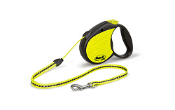 FLEXI Рулетка NEON REFLECT Sтрос 5 м до 12 кг черный/неон 24150F