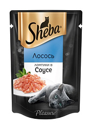 Sheba (Шеба) Pleasure влажный корм для кошек ломтики в соусе лосось 85 г пауч