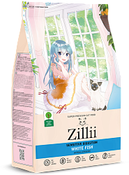 ZILLII (Зилли) Sensitive Digestion сухой корм для взрослых кошек с белой рыбой, 400 г