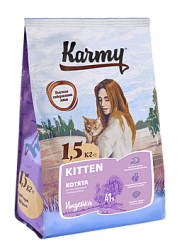 KARMY Kitten сухой корм для беременных и кормящих кошек и котят индейка 1,5 кг 6937