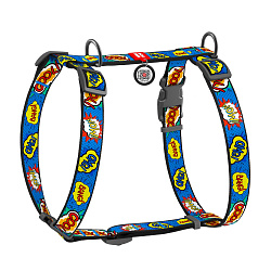 Шлея WAUDOG Nylon с QR-паспортом "ВАУ", пл. фастекс, S, Ш 15 мм, A 30-40, B 30-50 5606
