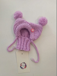 Шапочка сиреневая Hand made