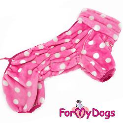 FOR MY DOG Комбинезон  плюш розовый в горох   для девочек  (18) FW948-2020 F