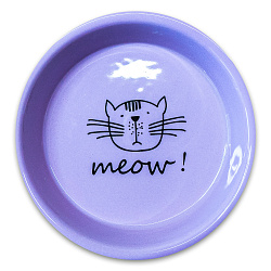 Миска керамическая для кошек MEOW! 200 мл сиреневая Mr.Kranch 