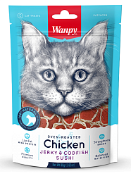 Wanpy(Ванпи) Cat Лакомство для кошек «суши» из курицы с треской 80 г
