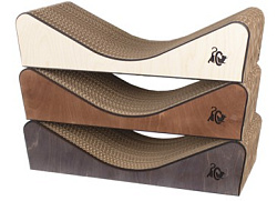 Когтеточка из картона и дерева для кошек 25 см Мира S "Рыжебок"