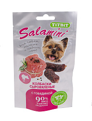 Колбаски сыровяленые Salamini с говядиной 40 г 006290/011744 TITBIT