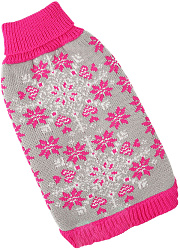 FOR MY DOG Свитер вязаный серо/розовый (12-14) FW832-2019
