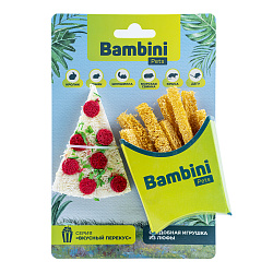 Bambini Pets (Бамбини Пэтс) игрушка для грызунов "Пицца и картофель фри" из люфы